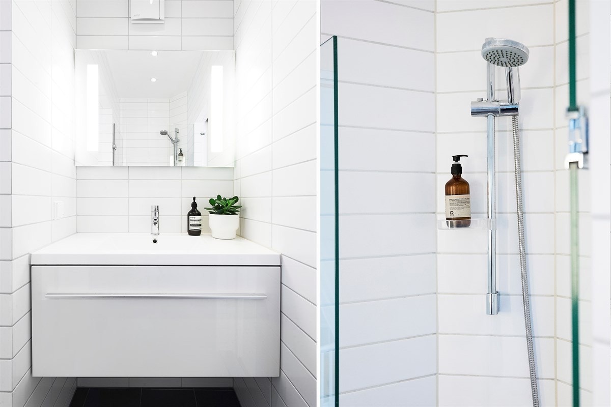 Flott dusjbad fra 2012 med varme i gulv Galleribilde