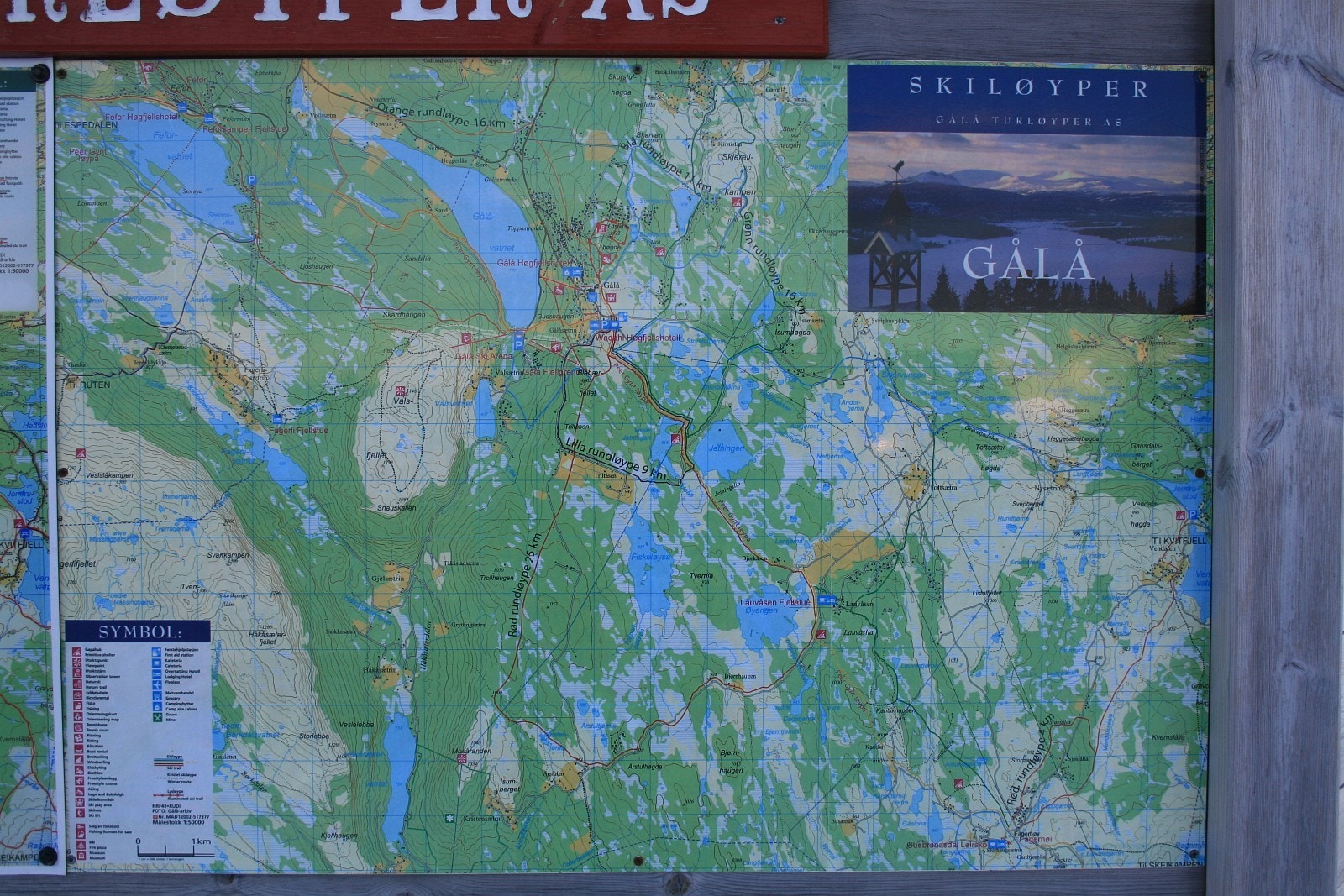 Skiløypekartet til Gålå Turløyper på Fagerhøy Galleribilde