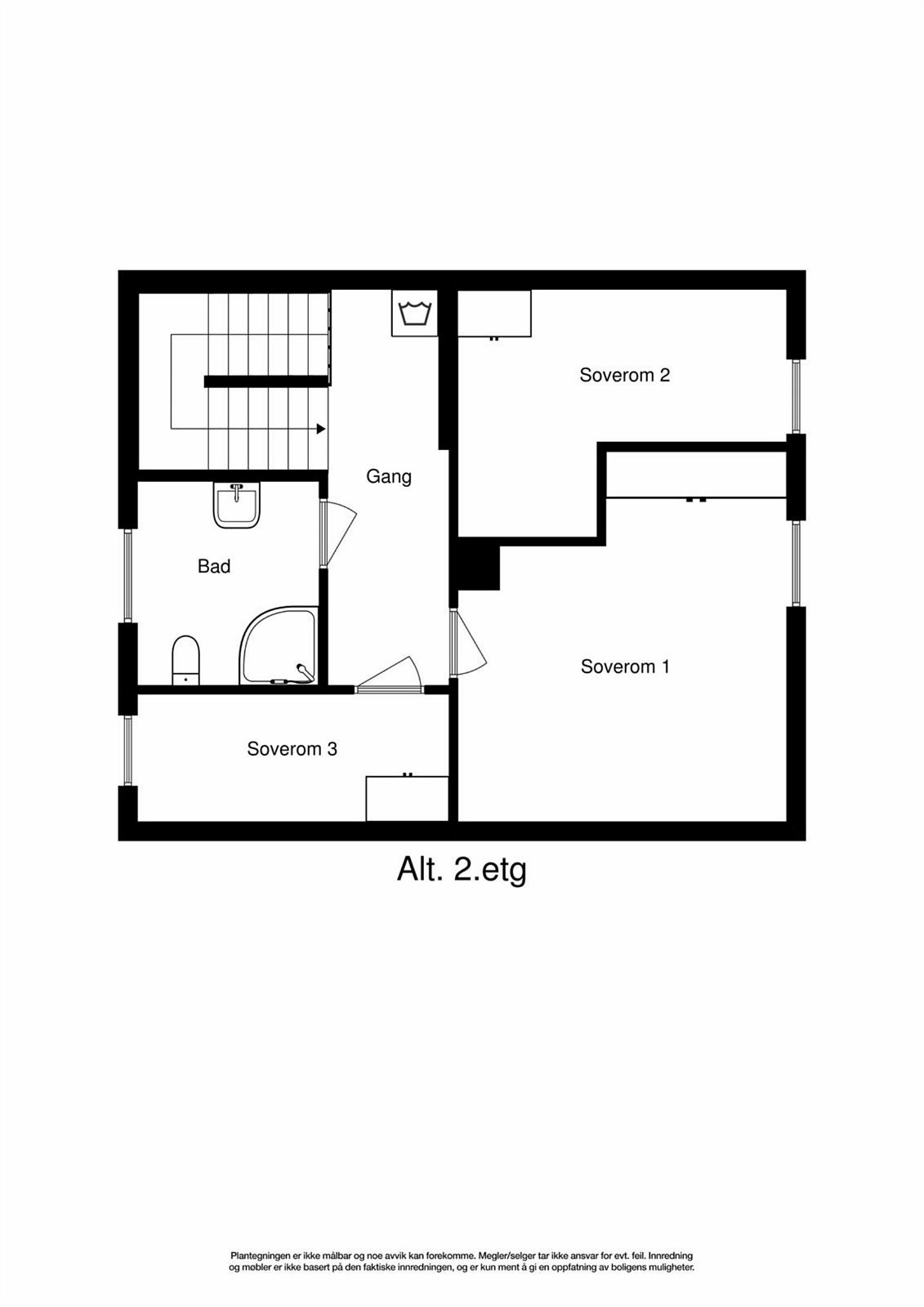 Alt. plantegning 2. etg. Galleribilde