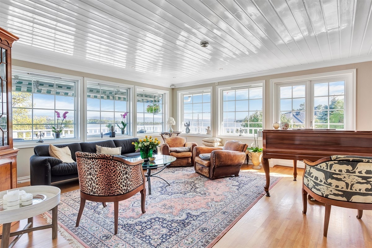 Stue med panoramautsikt Galleribilde