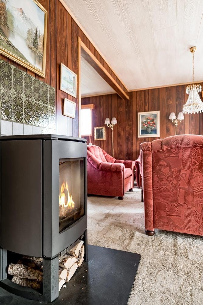 Nyere vedovn for god oppvarming. Galleribilde