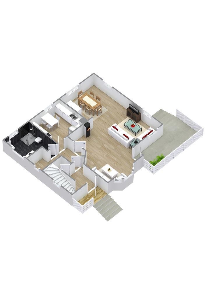 Huldrestien 1 A - 1 etasje plan Galleribilde