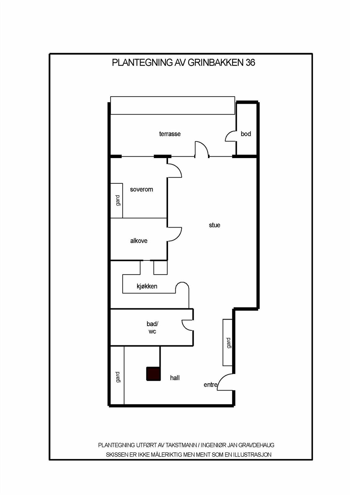 Planskisse Grindbakken 36 Galleribilde