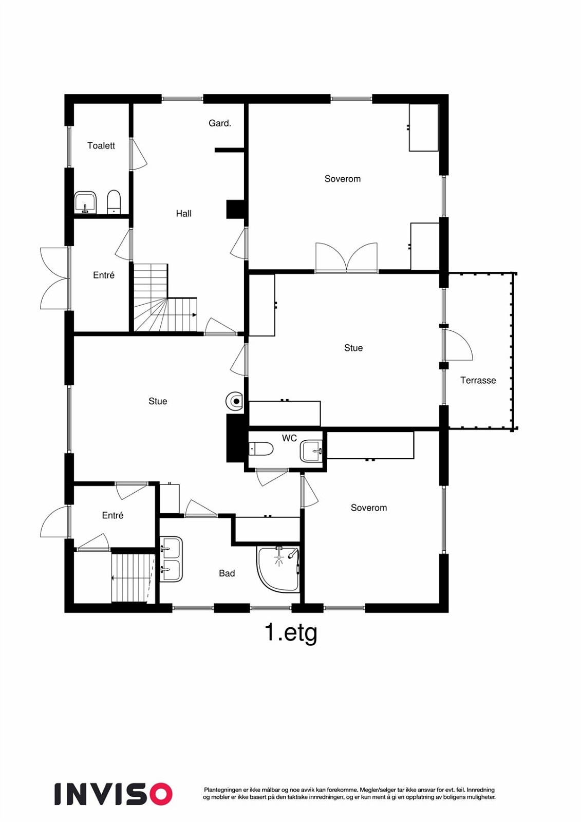 PROA Eiendomsmegling - 2D planskisse av 1. etasje Galleribilde