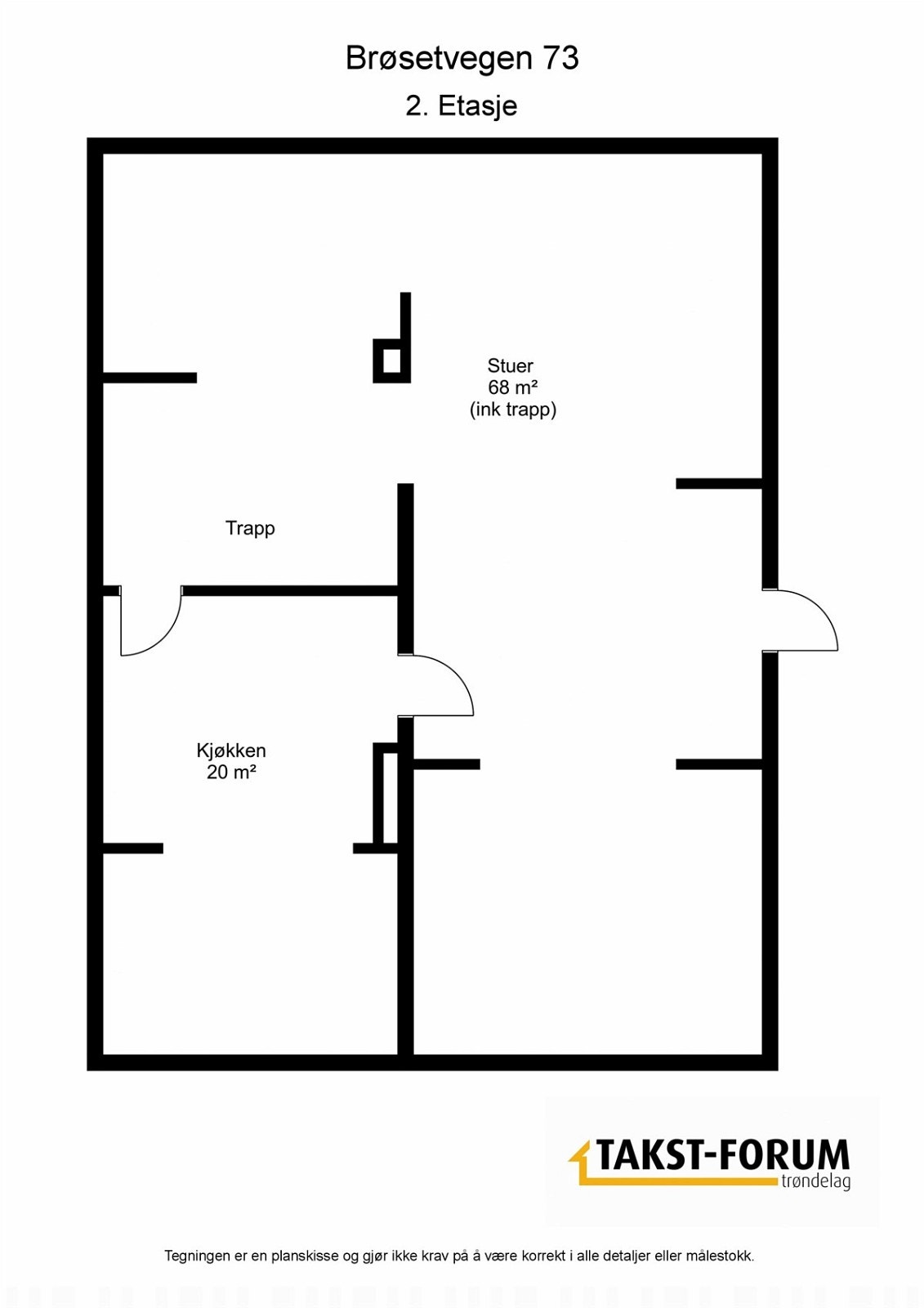 PROA Eiendomsmegling - 2.etasje, takstmannens planskisse Galleribilde