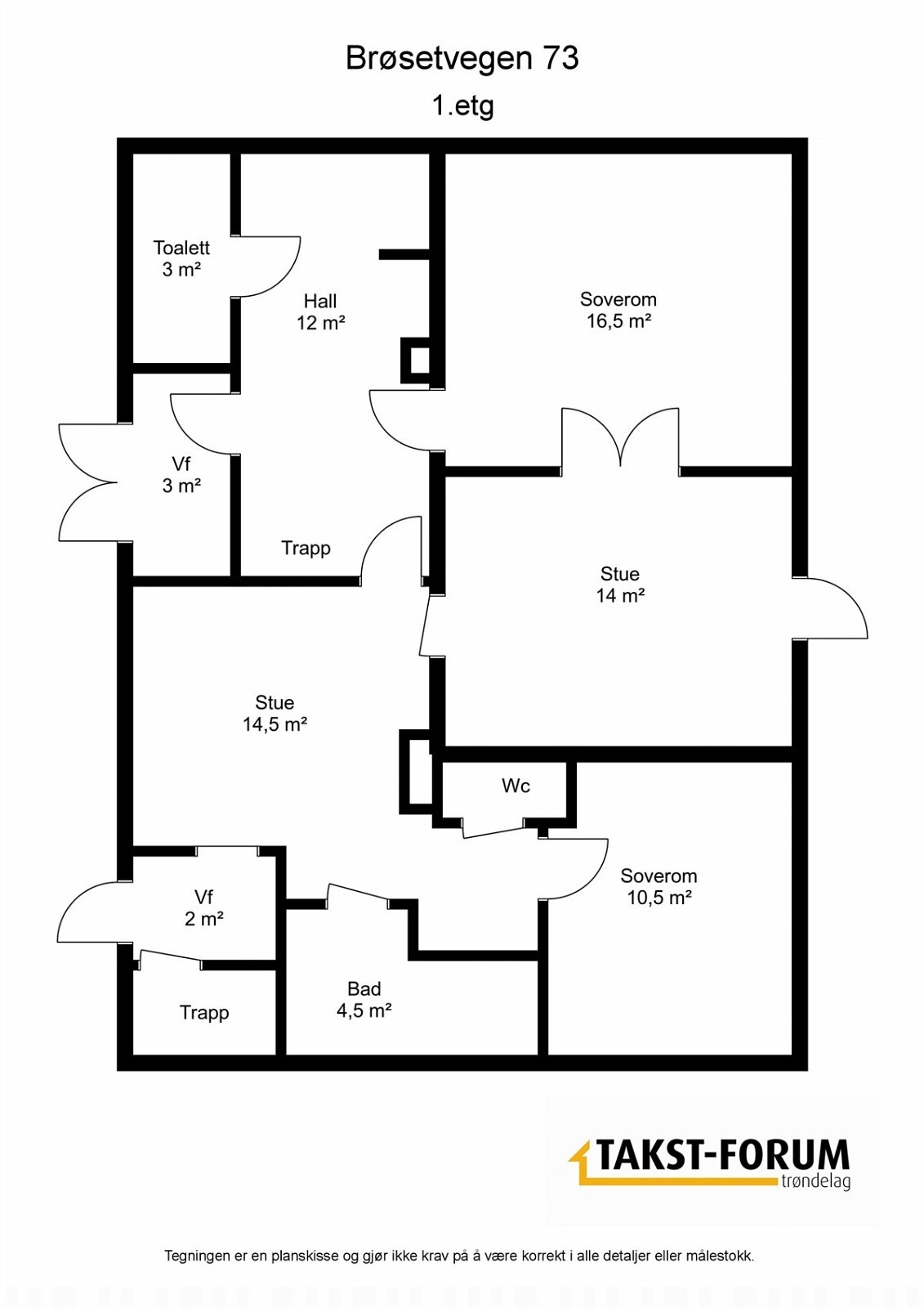 PROA Eiendomsmegling - 1.etasje, takstmannens planskisse Galleribilde