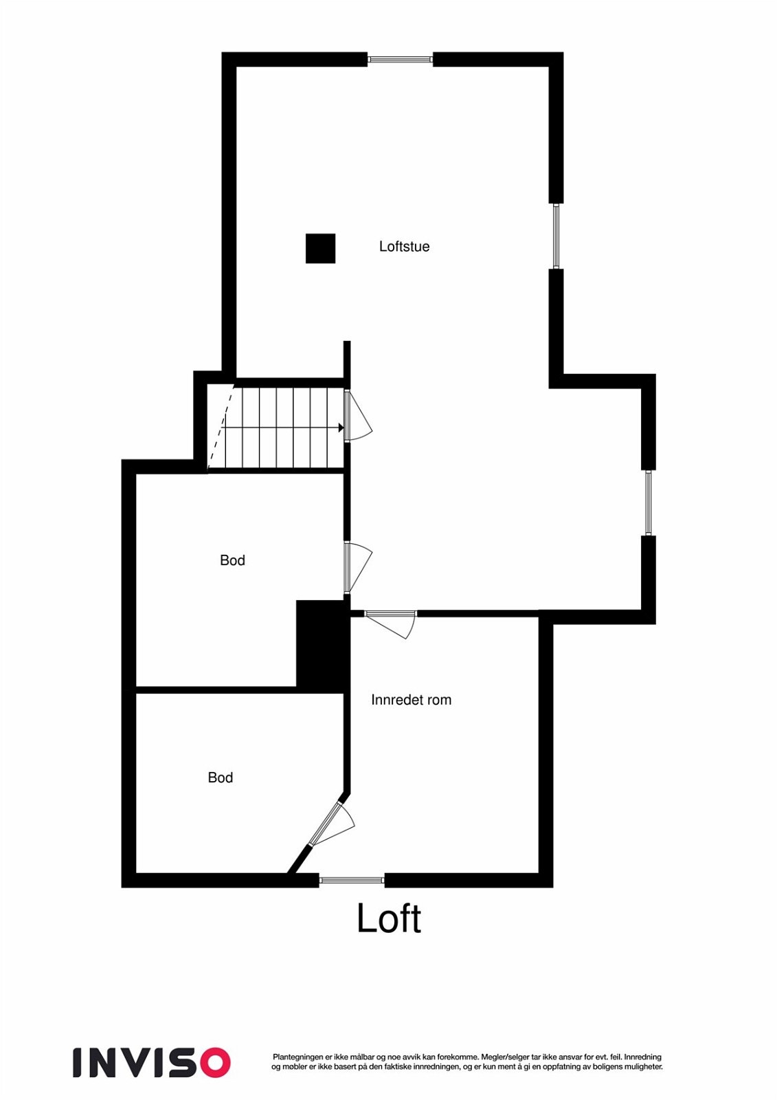 PROA Eiendomsmegling - 2D planskisse av loftsetasje. Galleribilde