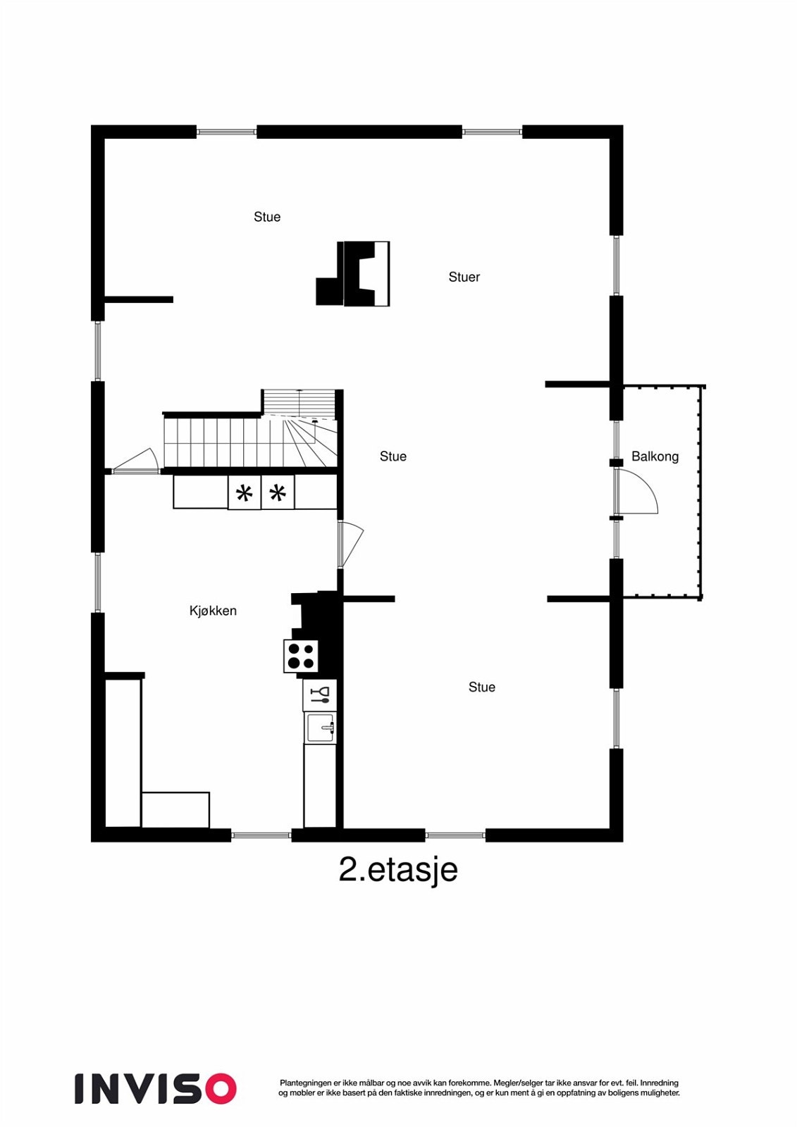 PROA Eiendomsmegling - 2D planskisse av 2. etasje Galleribilde