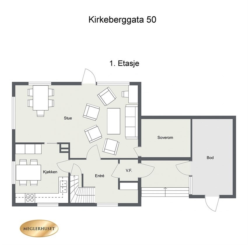 Plantegning 2D - 1.etasje. Galleribilde