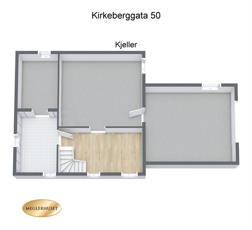 Plantegning 3D - Kjeller. Galleribilde