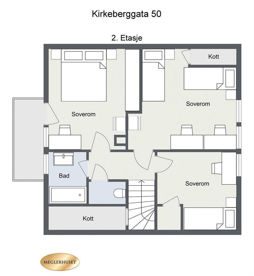Plantegning 2D - 2.etasje. Galleribilde