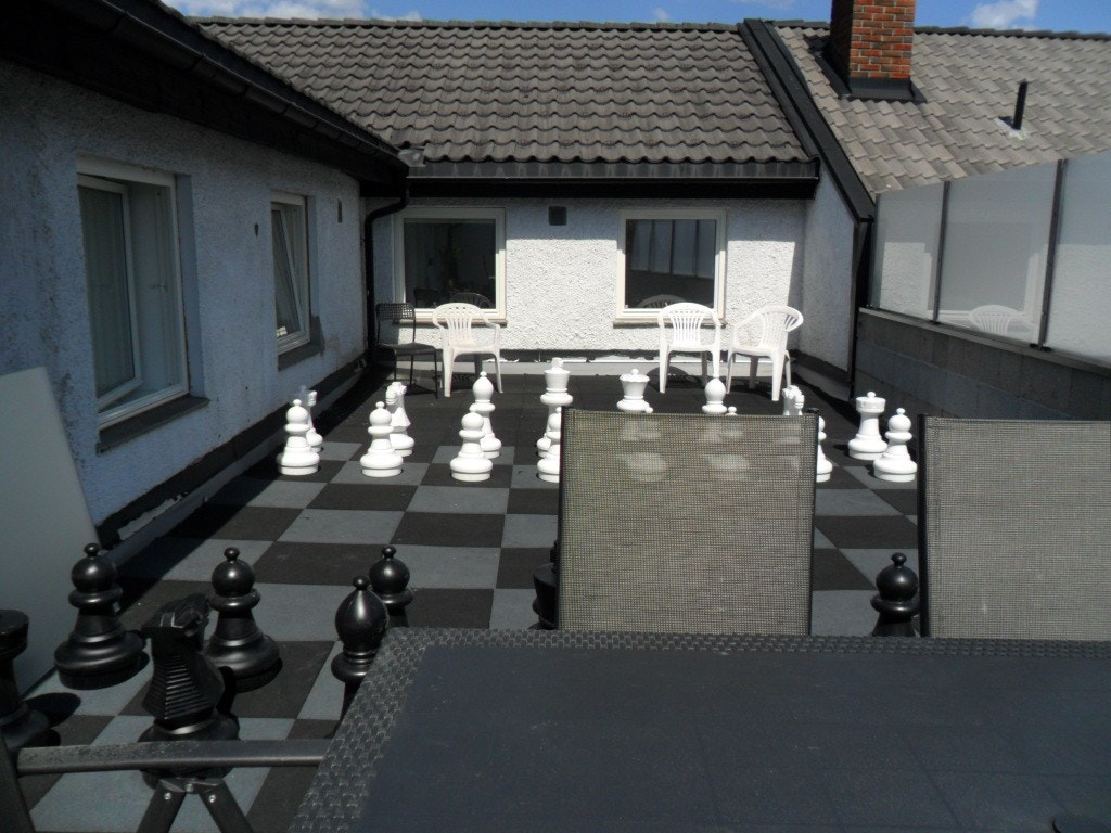 Terrasse med hagesjakk Galleribilde