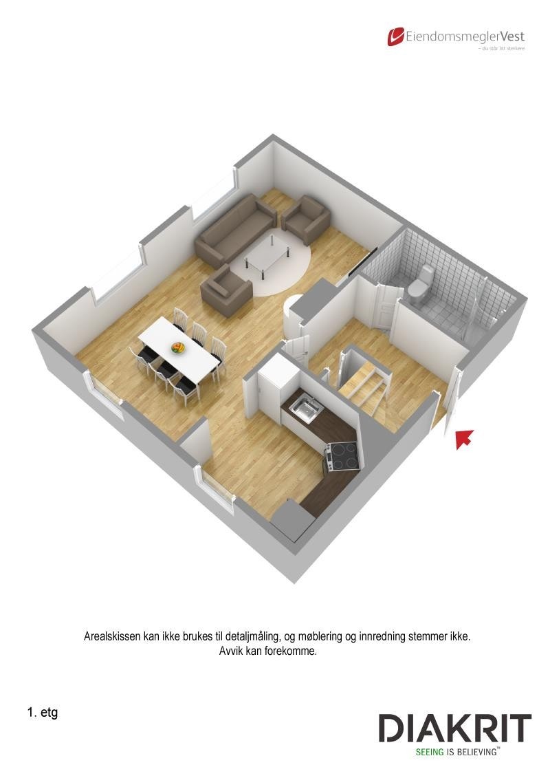 3D-planteikning 1. etasje. Galleribilde