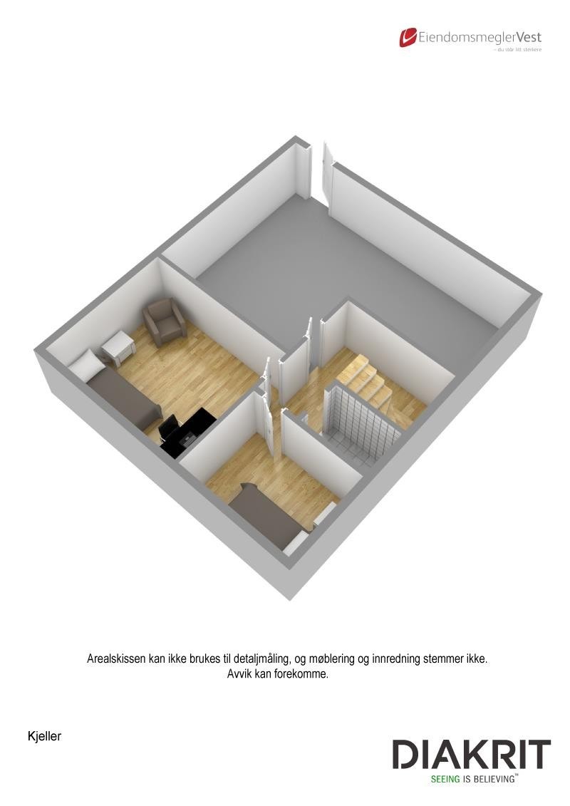 3D-planteikning kjellar Galleribilde