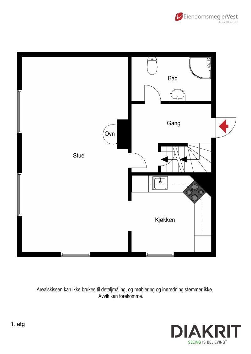 Planteikning 1. etasje. Galleribilde