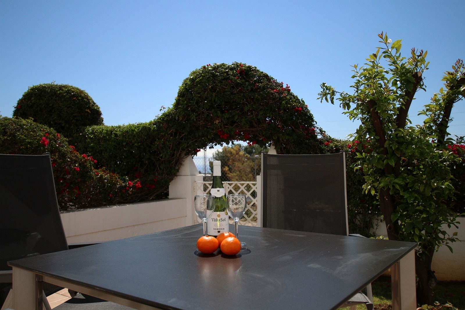 Leiligheten har en egen liten hage Galleribilde