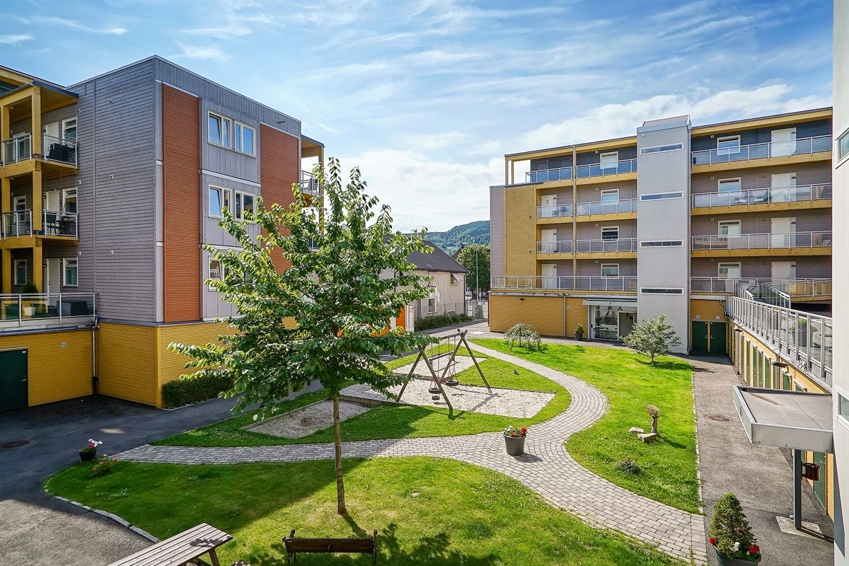 Koselig bakgård i borettslaget. Galleribilde