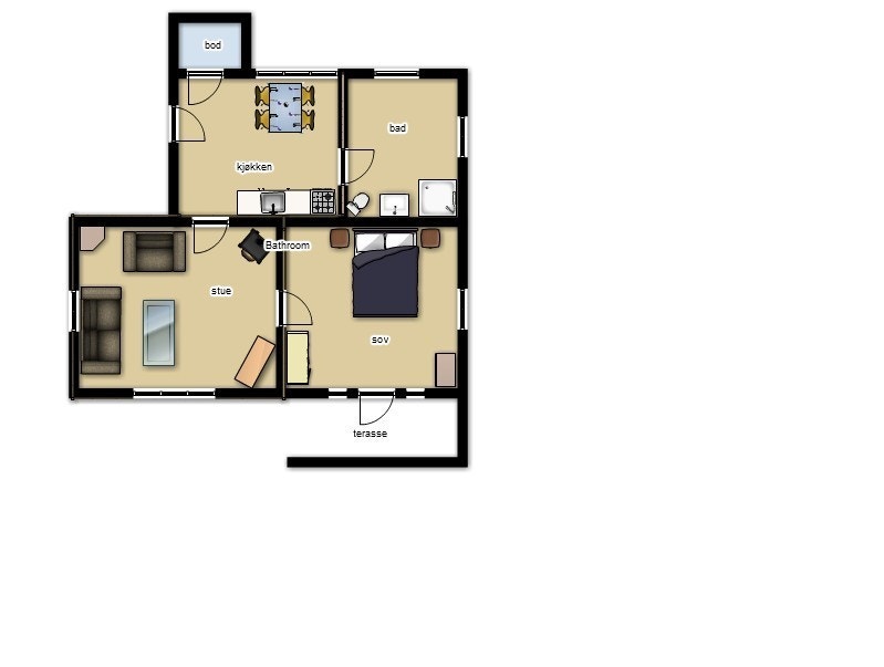 Illustrert planløsning Galleribilde