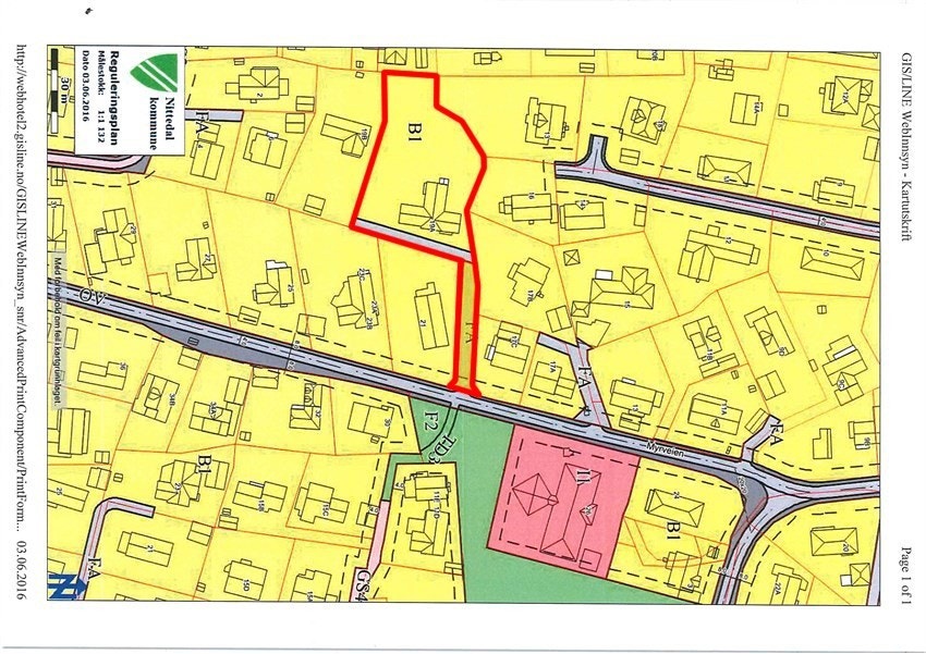 Situasjonskart som viser eiendommen nr 19a (ved felt B1) på 2129 kvm. Boligen har i tillegg en tilhørende veiparsell med gnr 14 bnr 985, med eierskap på 50%, dvs. 139,5 kvm. Galleribilde