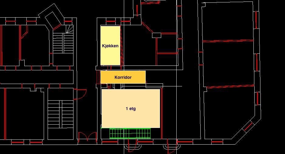 Tegning 1etg og kjøkken Galleribilde