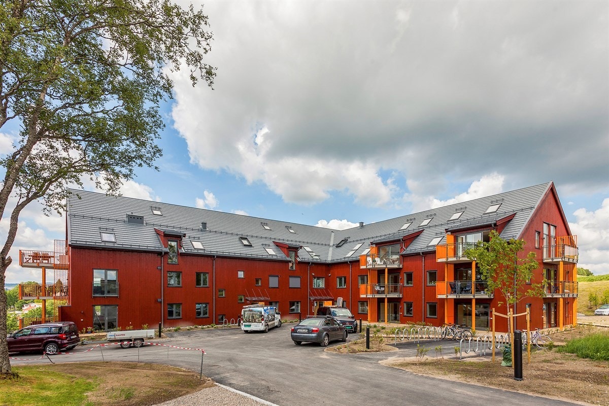 Det leveres 2 sykkel-parkeringsplasser per leilighet i utenomhusanlegget. Galleribilde