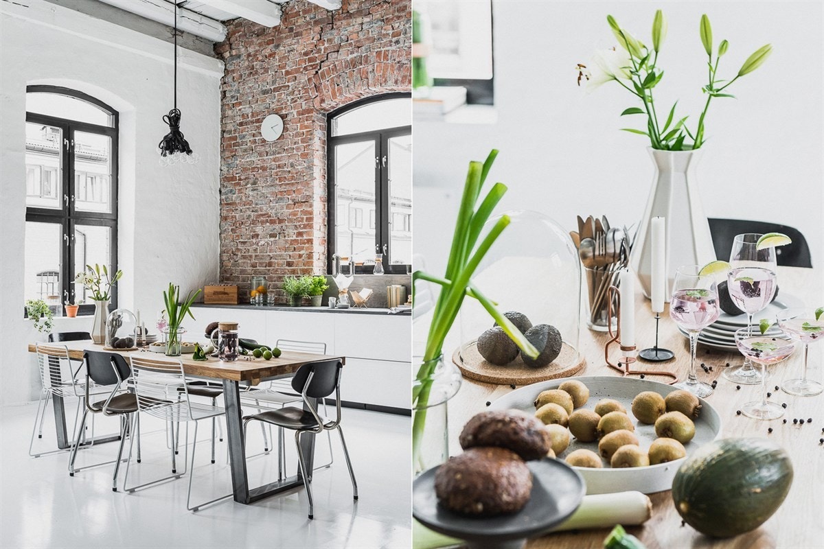 Rustikke, originale overflater er hentet frem i rommet. Galleribilde