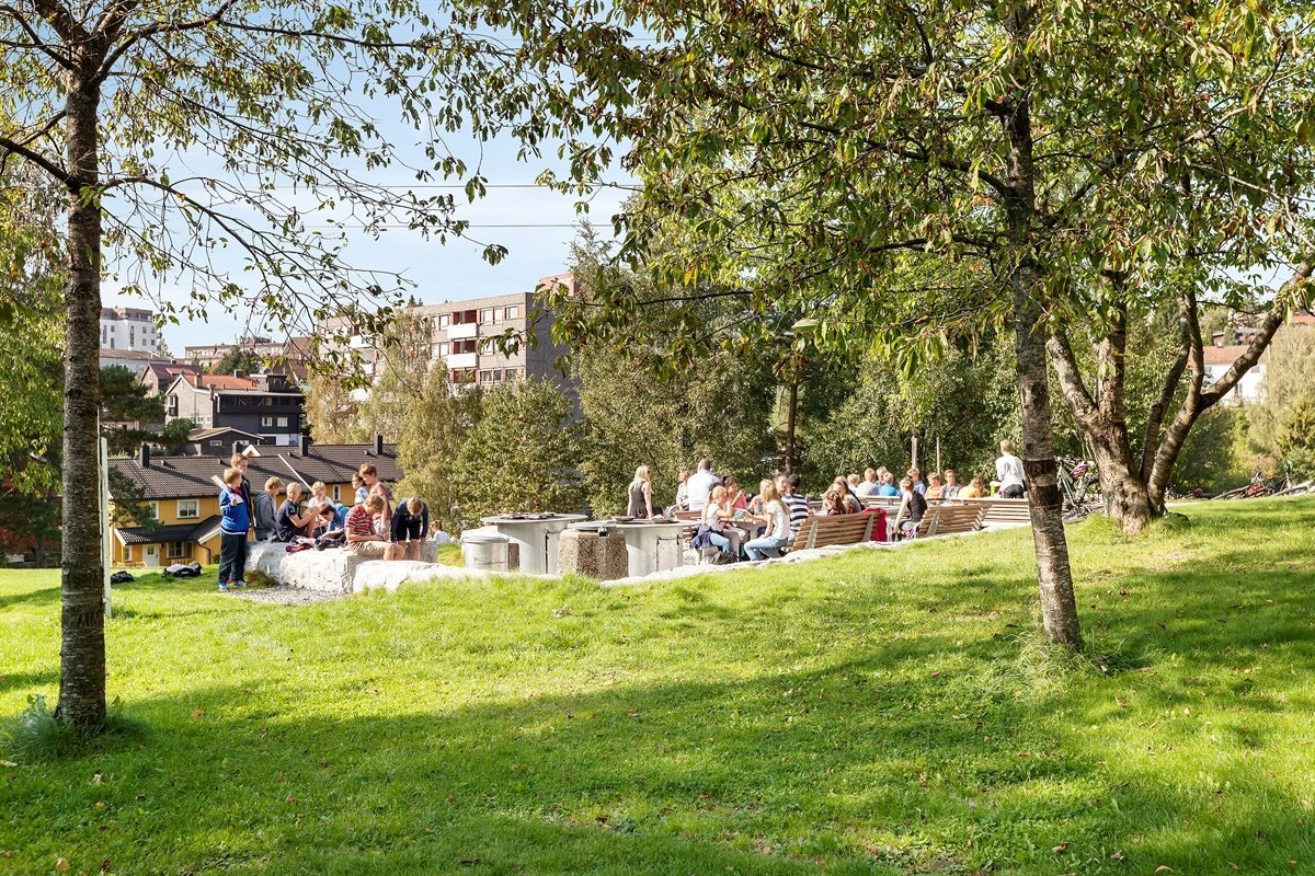 Felles grillplass på borettslagets område Galleribilde