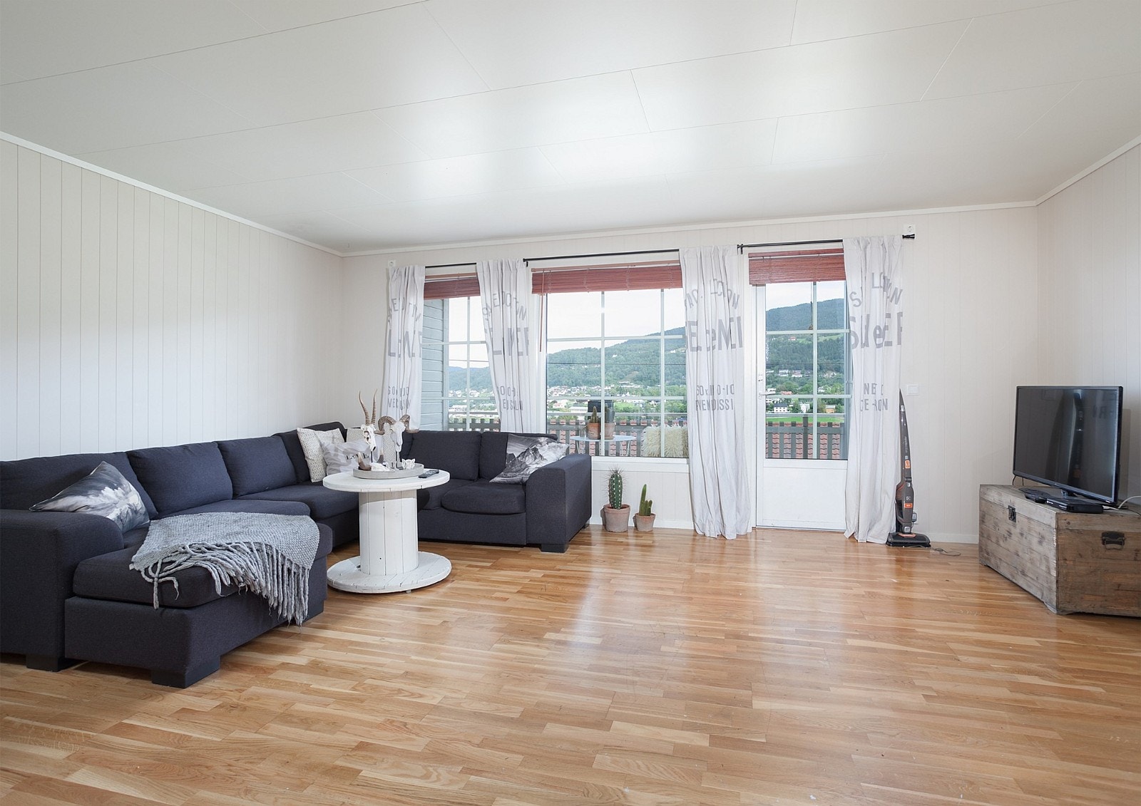 Romslig stue med utgang til terrasse Galleribilde