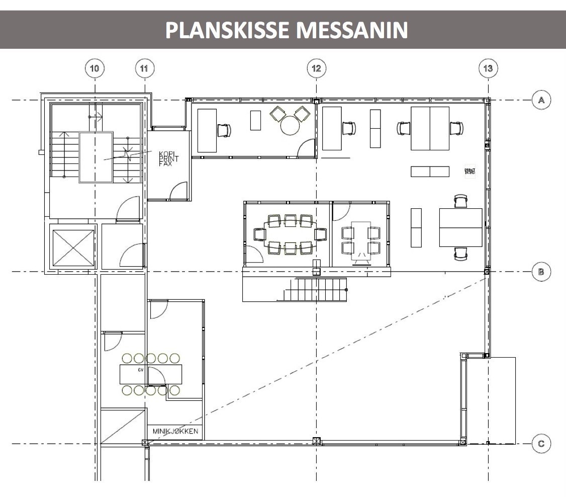 Planskisse messanin Galleribilde