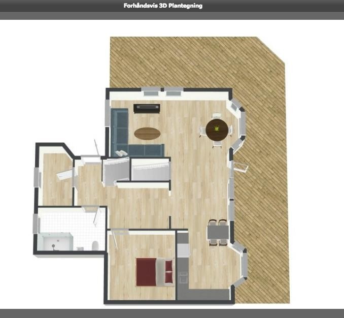 3D-plantegning 1. etasje Galleribilde