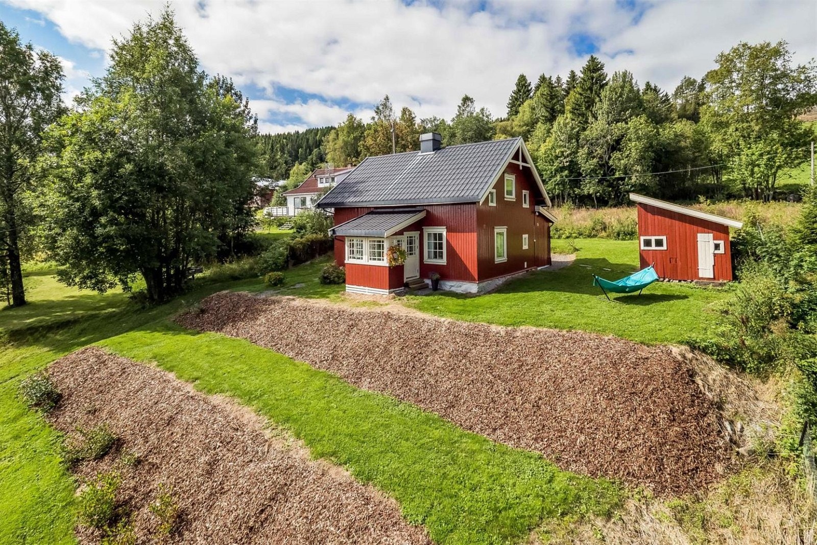 Hagen er opparbeidet med flere nivåer. Galleribilde