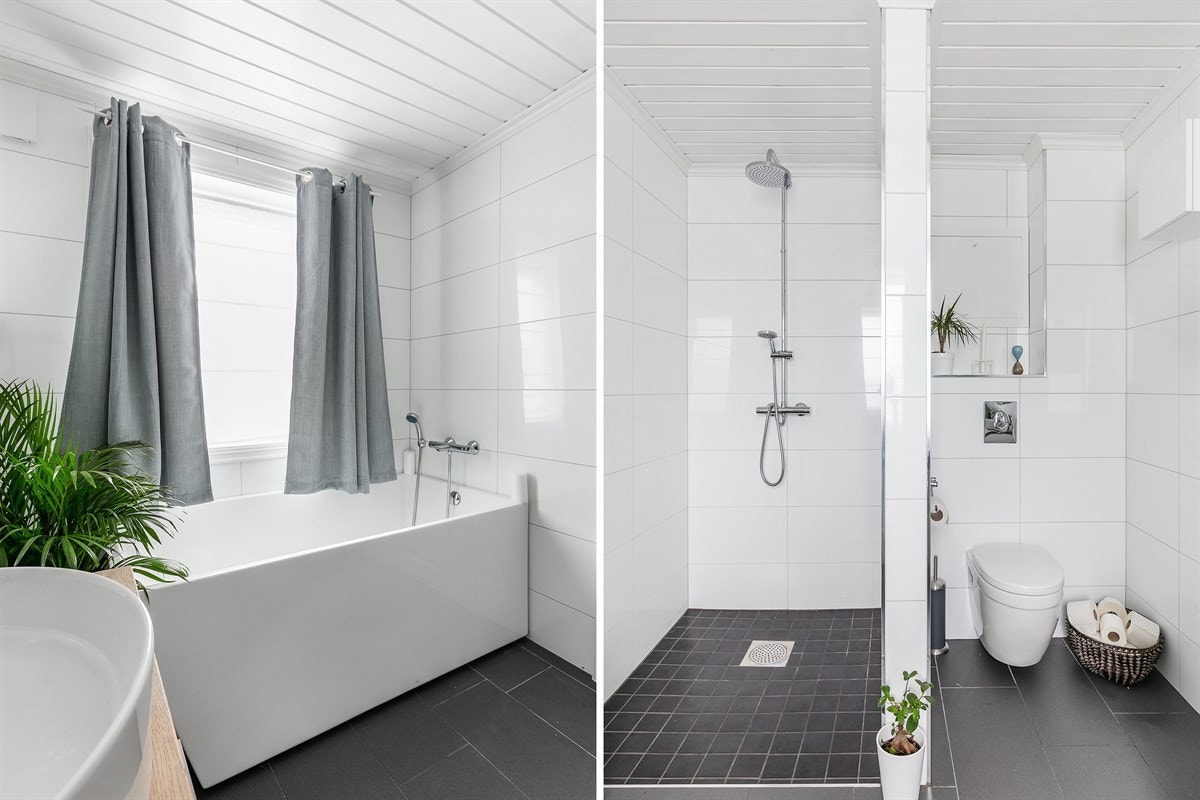 Her får du valgfrihet med både dusj- og bademulighet. Galleribilde