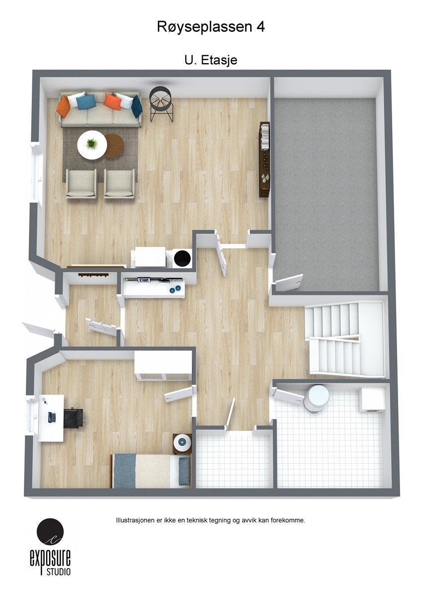 Plantegning underetasje Galleribilde