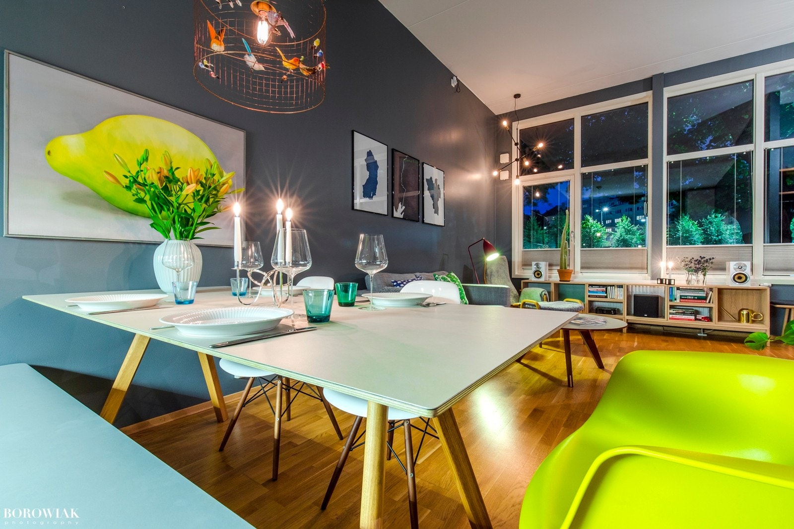 Kveldsstemning stue Galleribilde