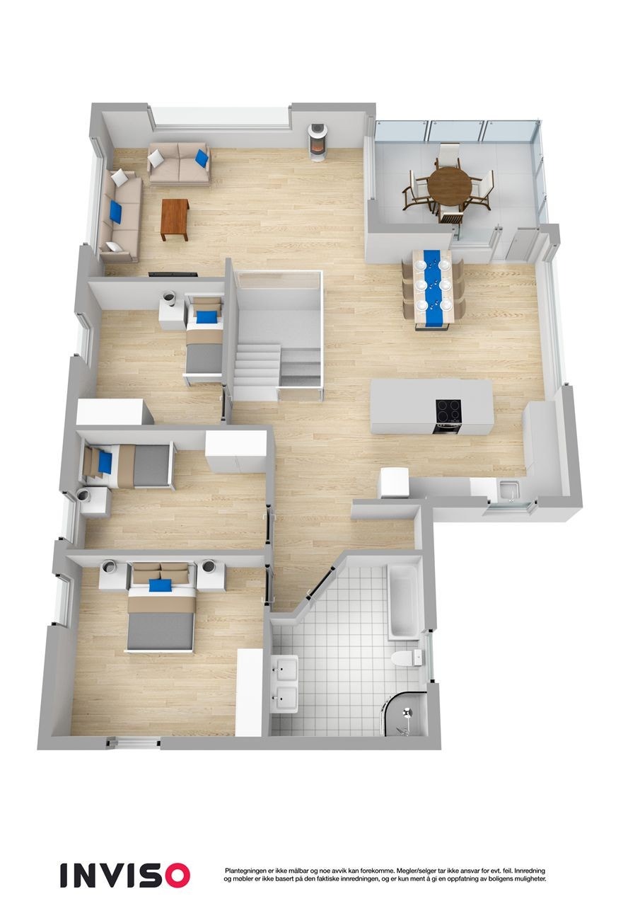 3D plantegning 2. etasje. Galleribilde