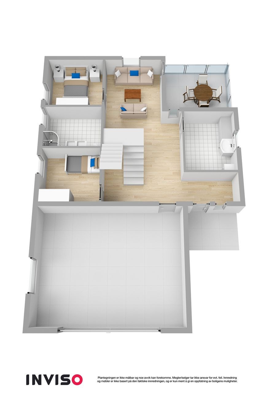 3D plantegning 1. etasje. Galleribilde