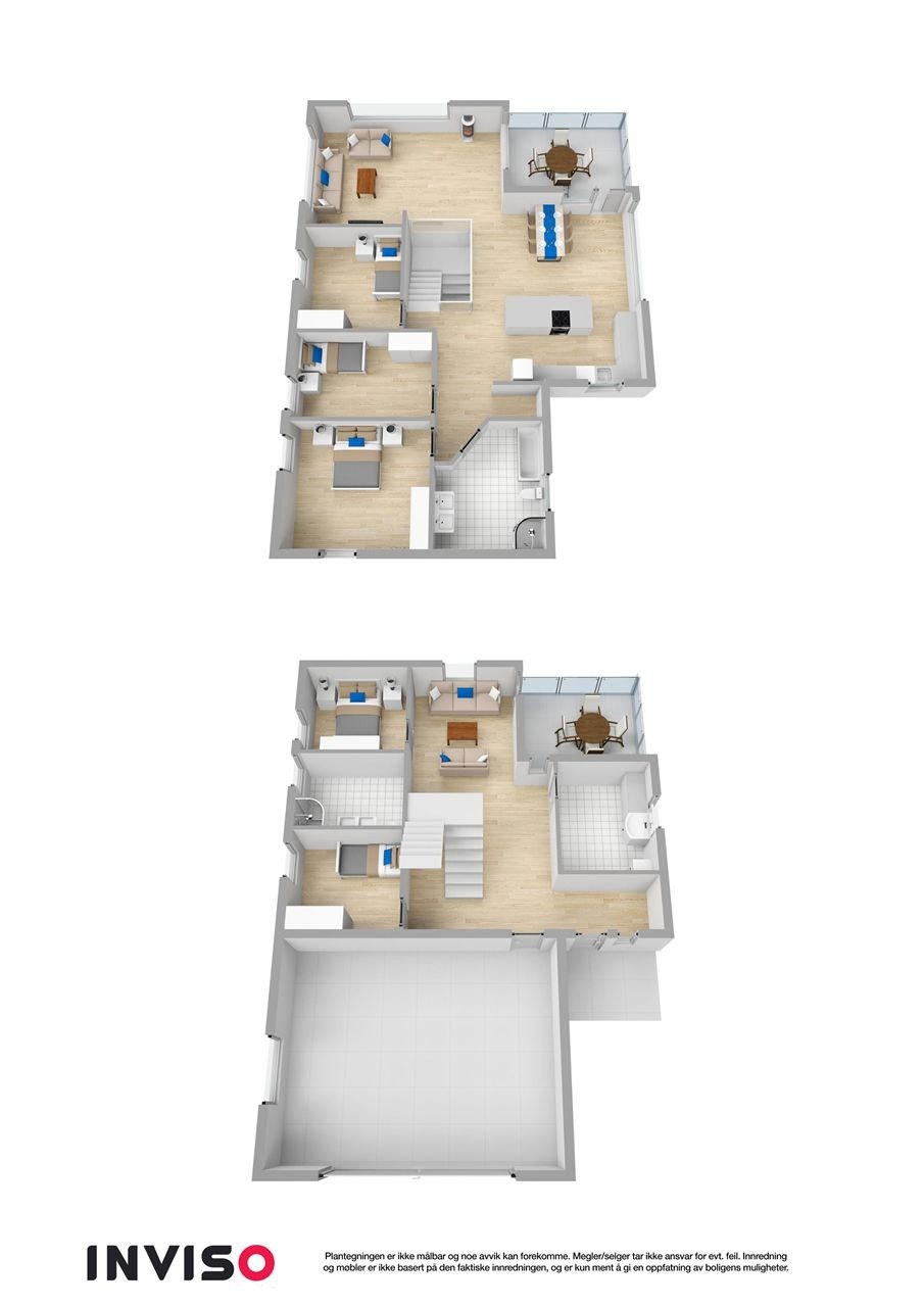 3D plantegning begge plan Galleribilde