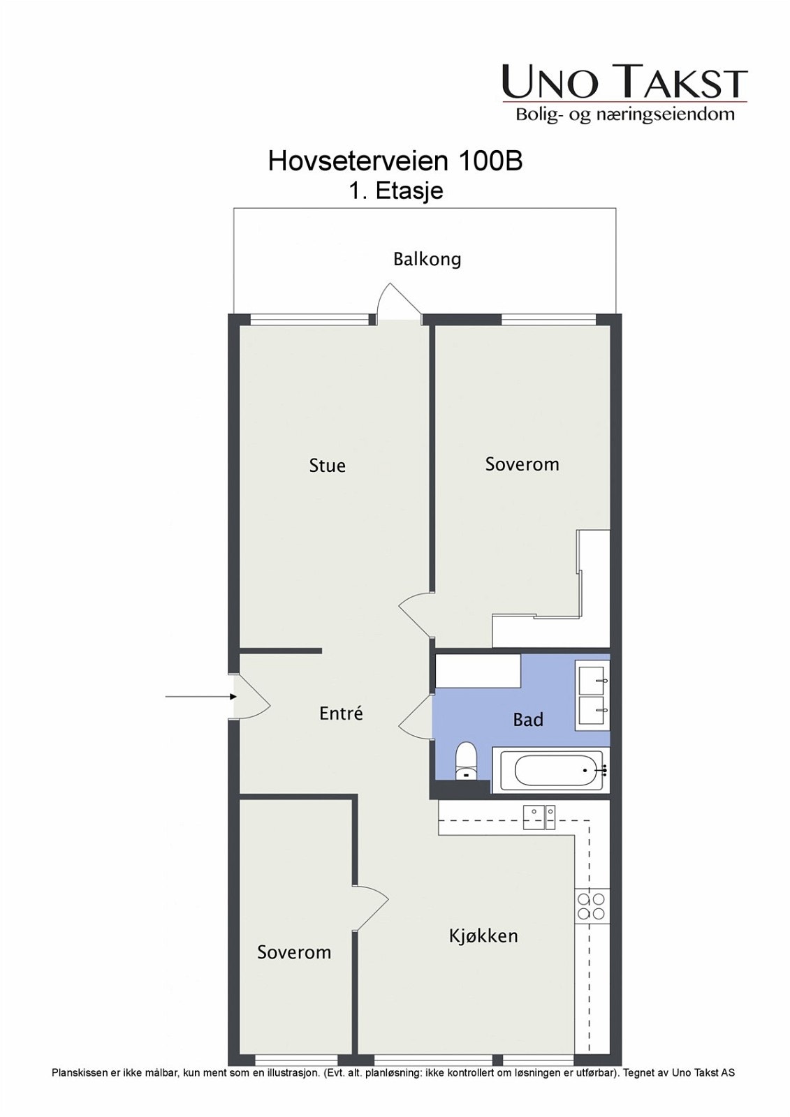 Plantegning av Hovseterveien 100 B Galleribilde