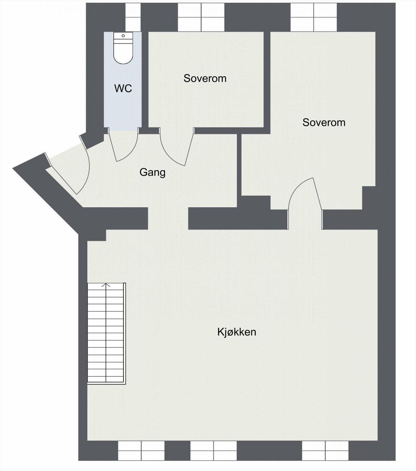 2D plantegning av 1. etasje. Galleribilde