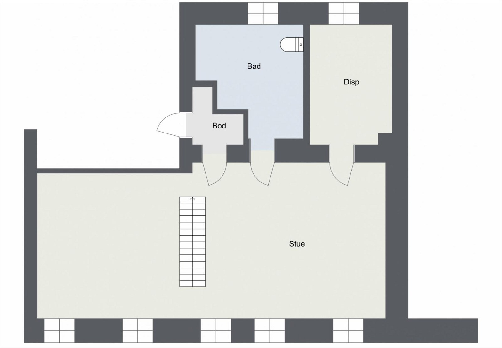 2D plantegning av underetasjen. Galleribilde