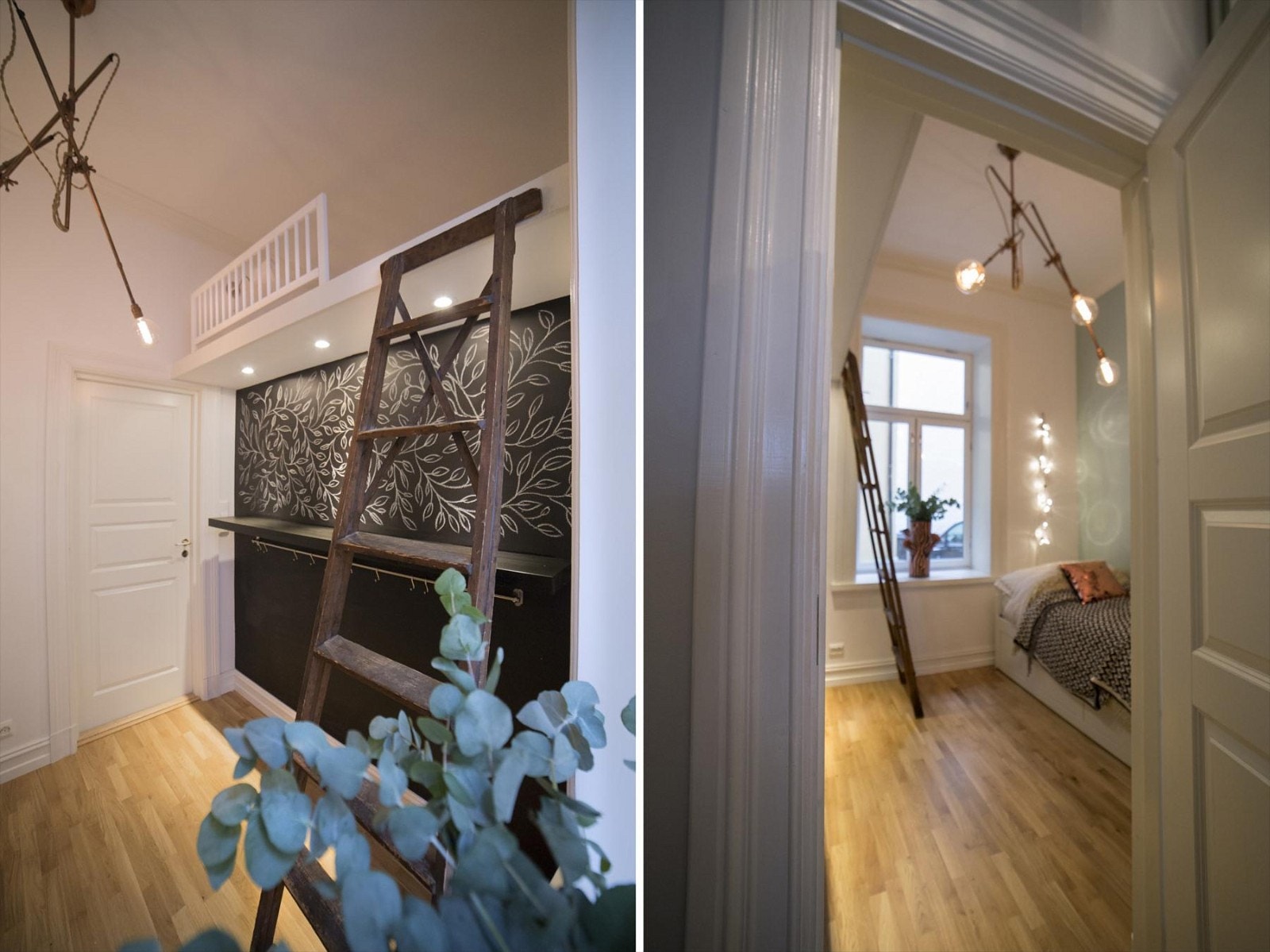 Gjesterommet vender også mot rolig indre gård med en koselig hems for gjester eller lesestund med barna. Galleribilde