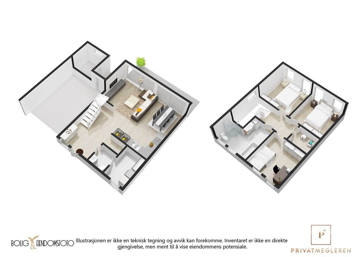 Plantegninger begge etasjer. Galleribilde