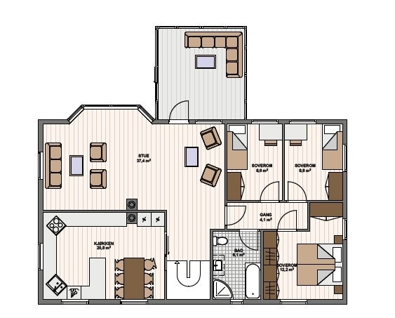 Plantegning 1. etasje. Galleribilde