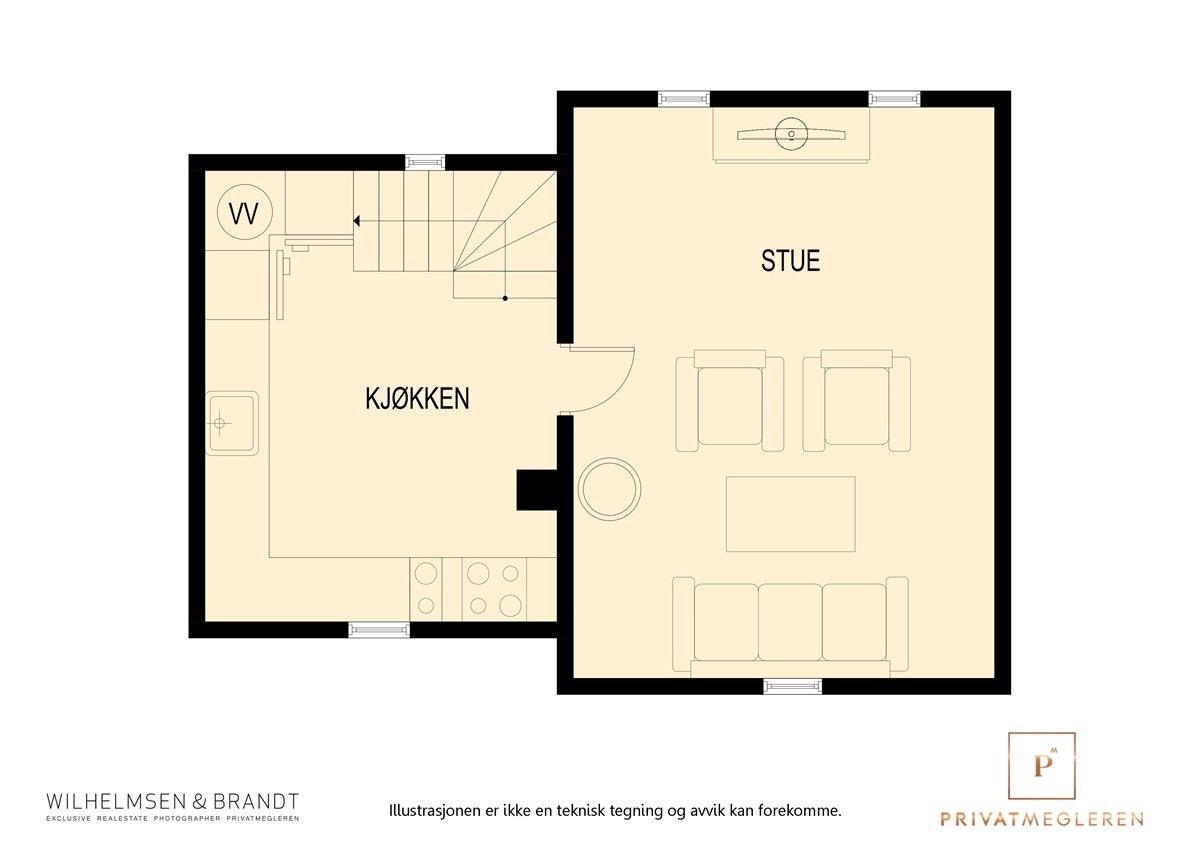 Planløsning underetasjen. Galleribilde