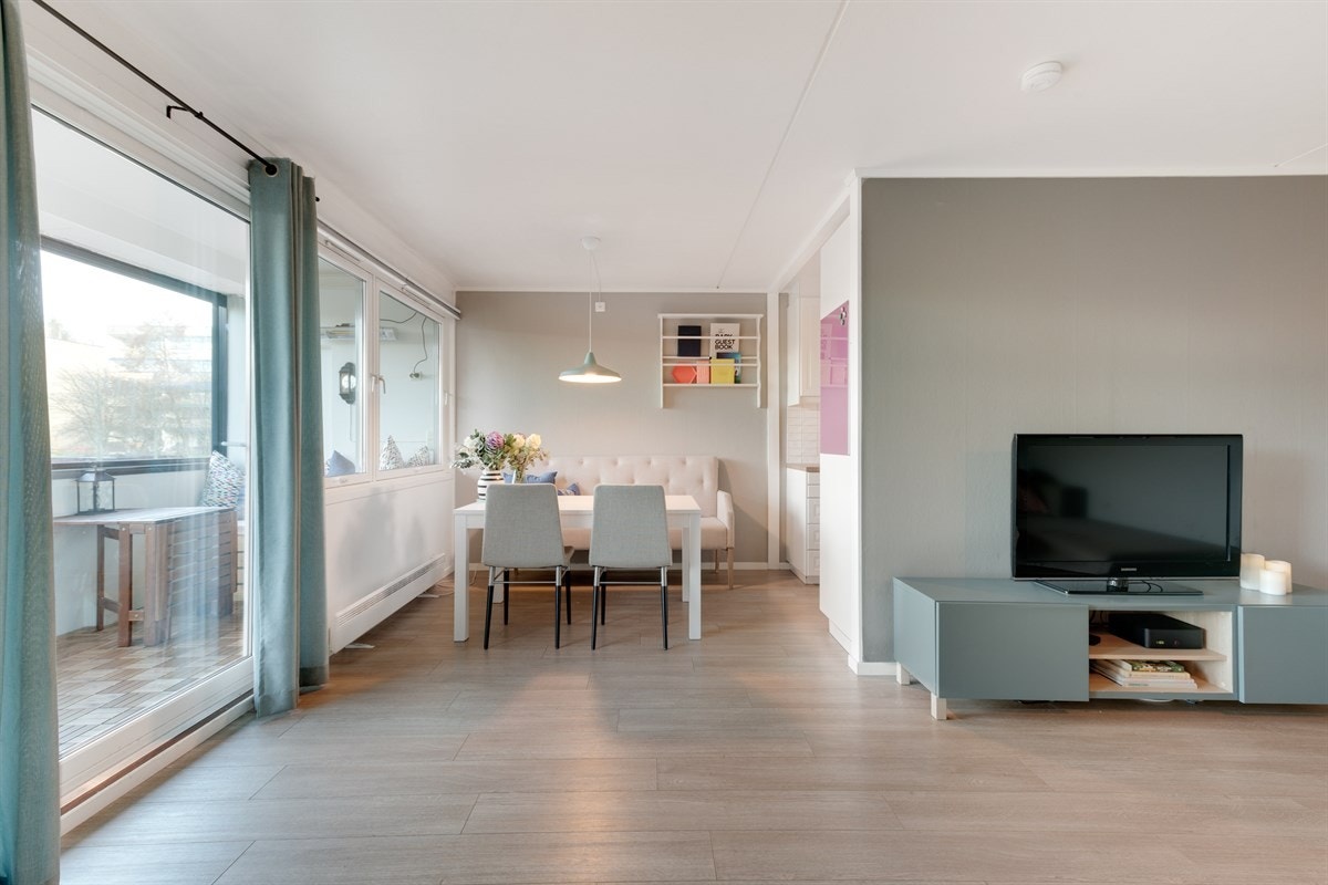 Her passer det perfekt med en spisestue hvor det er god plass til et spisebord Galleribilde