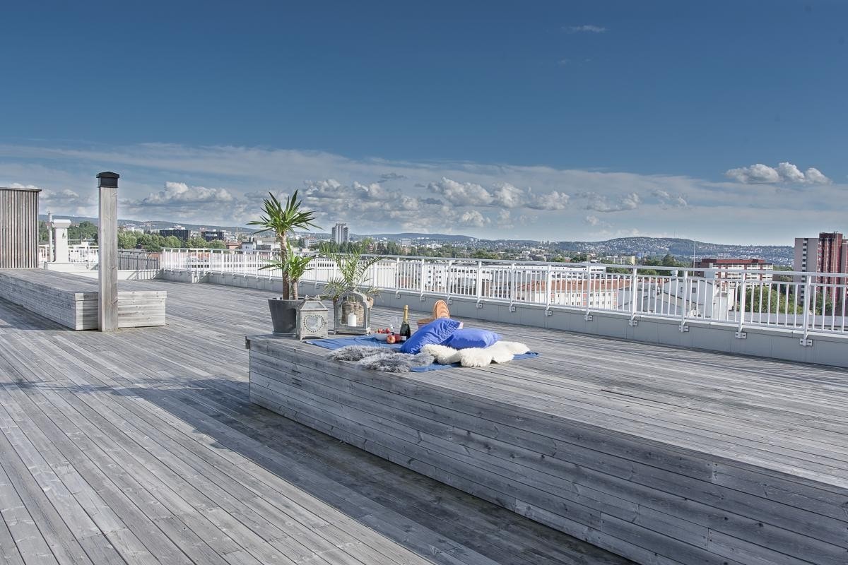 Flott felles takterrasse Galleribilde
