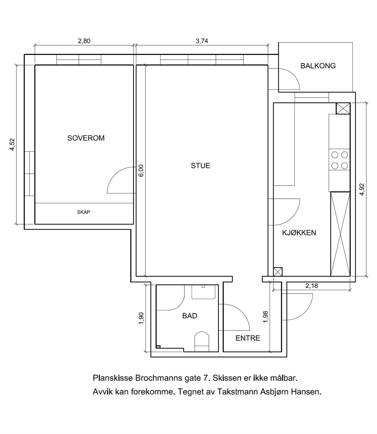 Vi kjører på med plantegning med én gang, så får du orientert deg litt før du ser videre Galleribilde