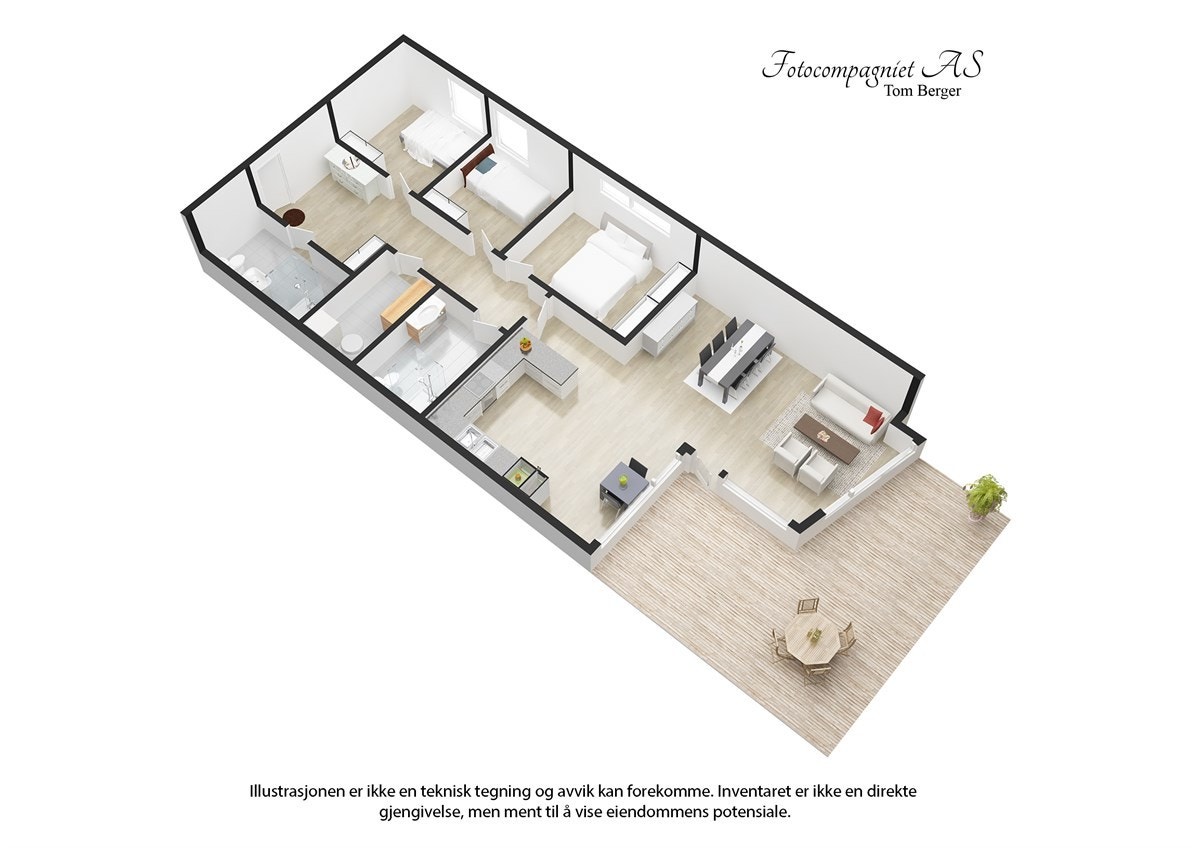 Proaktiv Eiendomsmegling - 3D plantegning Galleribilde