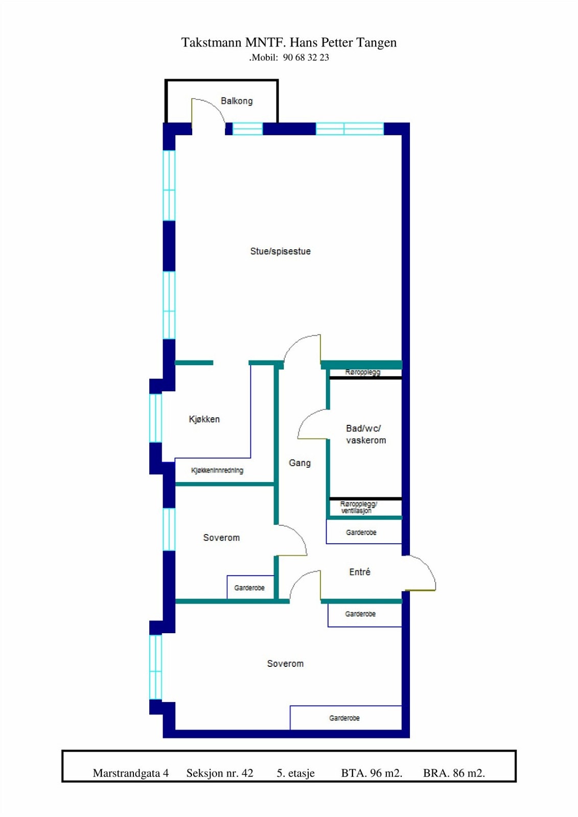 Plantegning Marstrandgata 4 Galleribilde