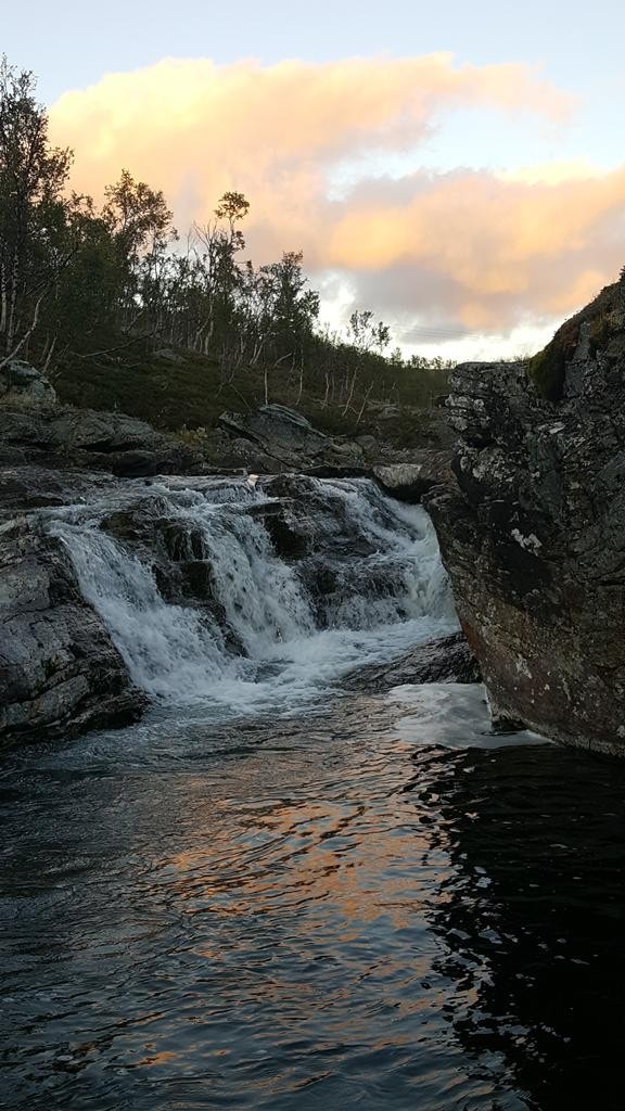 Vakkert stemningsbilde fra Sarvesjohka på sommeren Galleribilde